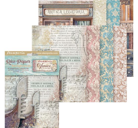 Motif straw silk backgrounds "Venice City of Art"