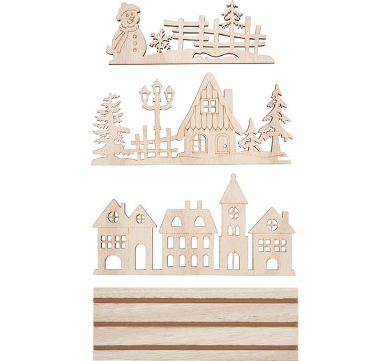 Drewniany model do składania VBS "Wioska z bałwanem"