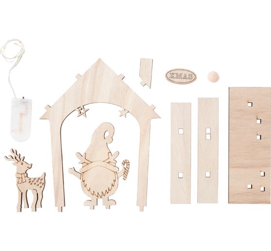 Drewniany model do składania VBS "Dom skrzata", w tym LED