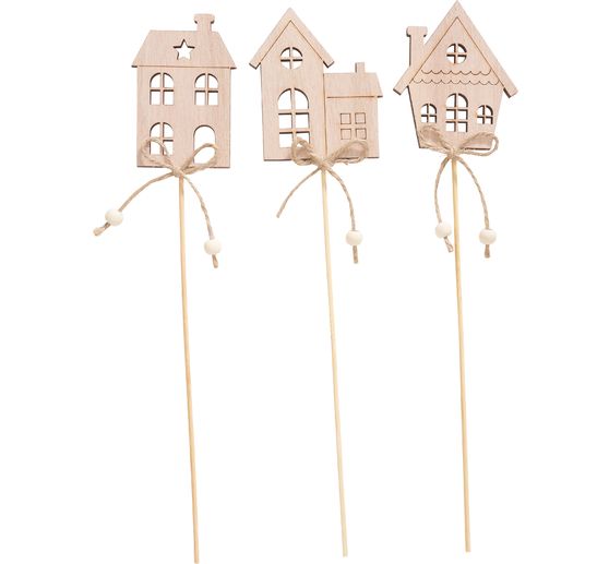 VBS Wooden plug "Houses", set of 3