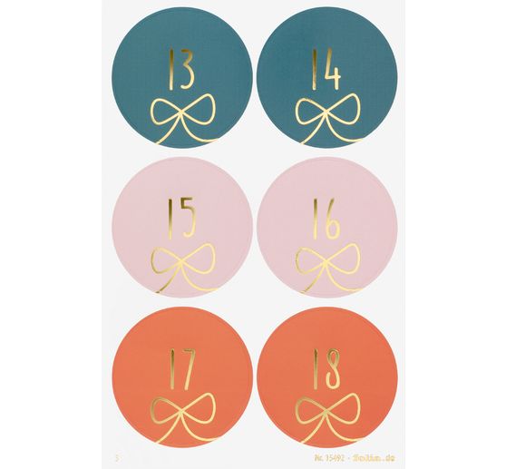 Naklejki na kalendarz adwentowy "Okrągłe kokardki"