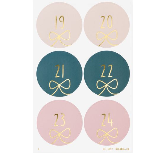 Naklejki na kalendarz adwentowy "Okrągłe kokardki"