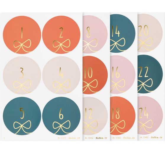 Naklejki na kalendarz adwentowy "Okrągłe kokardki"