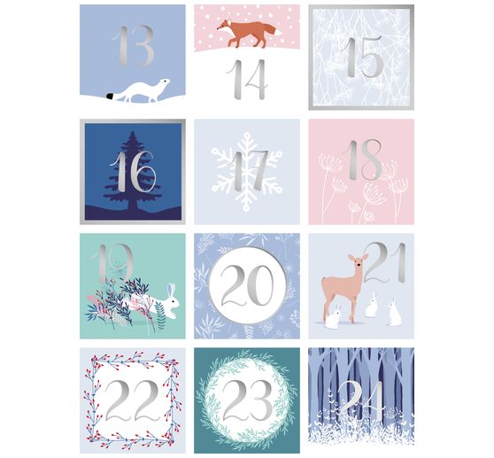 Naklejkowe cyfry adwentowe "Magia zimy"