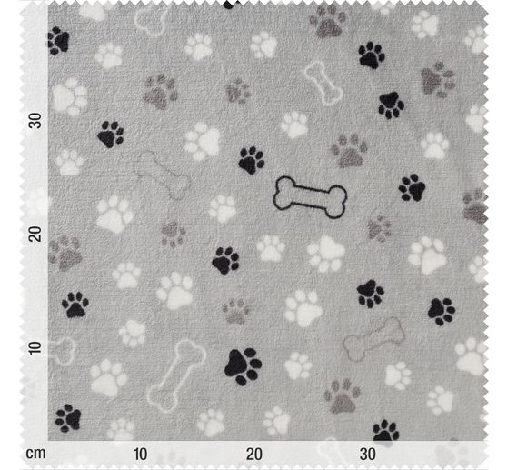 Tkanina polarowa "Łapy i kości"