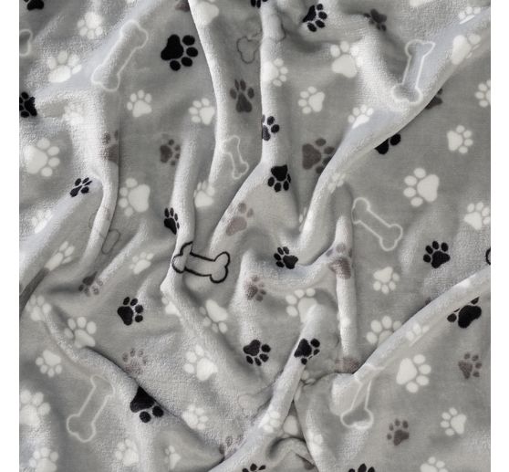 Tkanina polarowa "Łapy i kości"