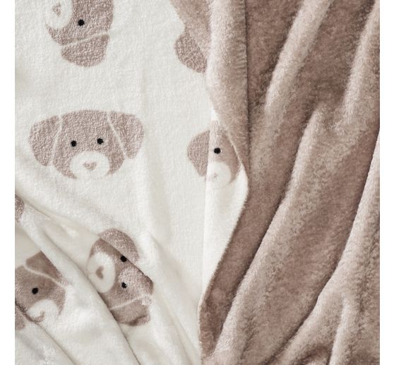 Double fleece fabric "Cute Dog"