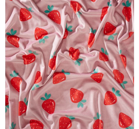 Polyester jersey chilly print "Strawberries"