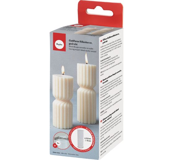 Silikonowa forma do świec "Skręcona świeca karbowana"