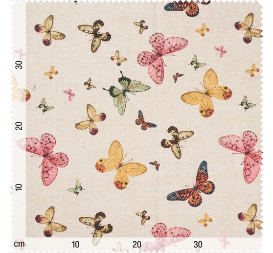 Decoration fabric linen optics "Butterflies"