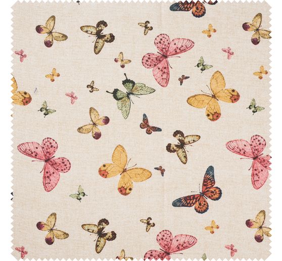 Decoration fabric linen optics "Butterflies"