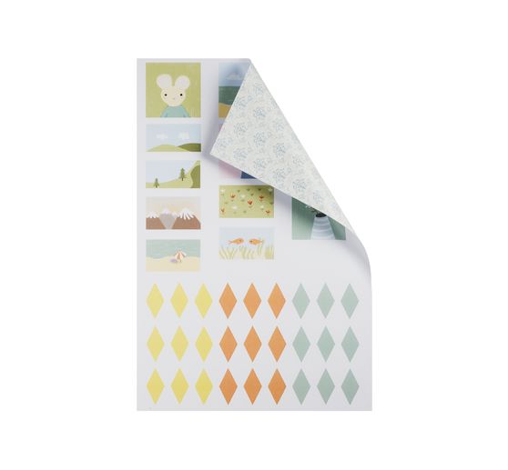 Doll's house paper set, 10 sheets DIN A4 + 1 sheet with flags and pictures