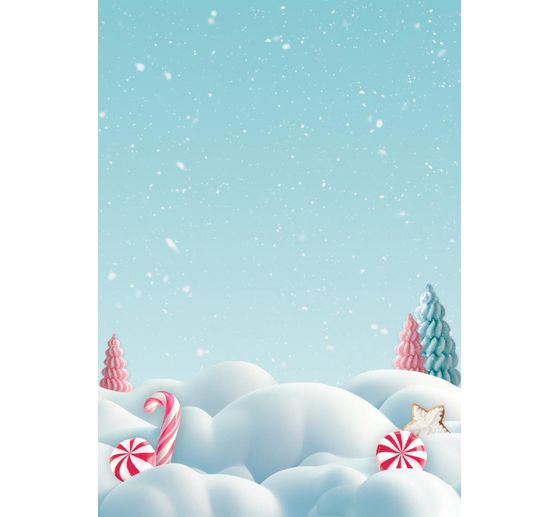 Tło słomkowe jedwabne z motywem "Candy Christmas"