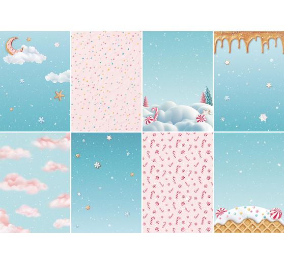 Tło słomkowe jedwabne z motywem "Candy Christmas"