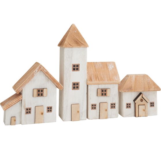 Drewniane domki, 4 sztuki