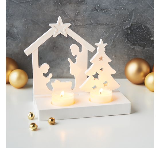 Silicone casting mould "Christmas crib", with plug-in edge