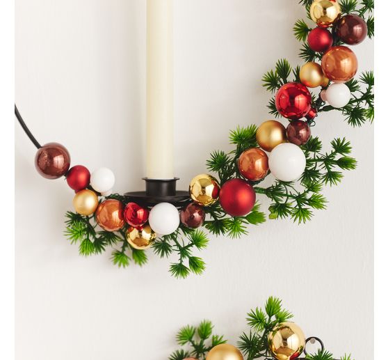 Szklane bombki choinkowe na drucie