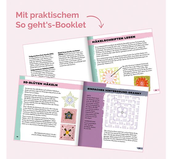 Szydełkowe karty Granny Square "Flowers"