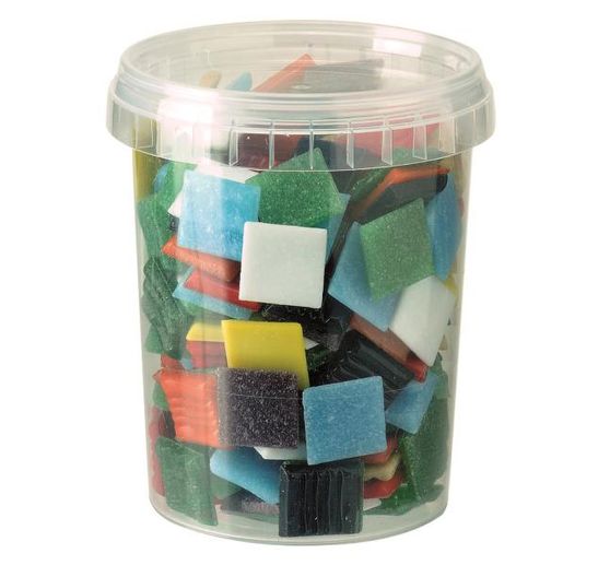 Wielokolorowe" szklane kamyki mozaikowe