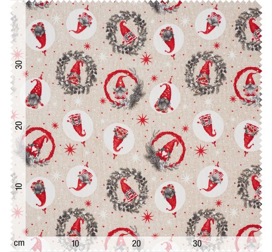 Tkanina dekoracyjna "Skrzaty" o wyglądzie lnu