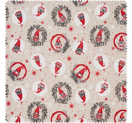 Tkanina dekoracyjna "Skrzaty" o wyglądzie lnu