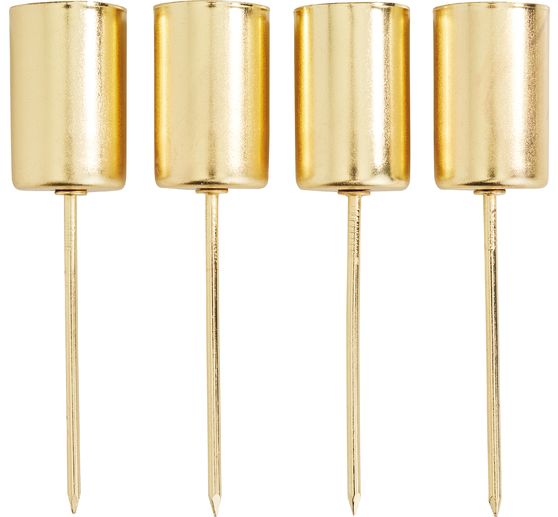 Metal stick candle holder with skewer