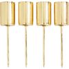 Metal stick candle holder with skewer Gold