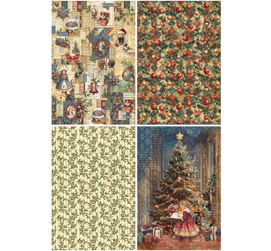 Słomkowa jedwab z motywem asortyment "Toy Shop", zestaw 4 sztuk