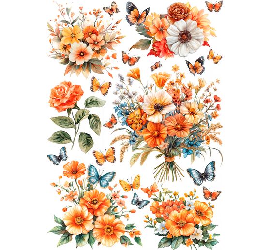 Słomkowa jedwab z motywem asortyment "Hello autumn", zestaw 8 sztuk