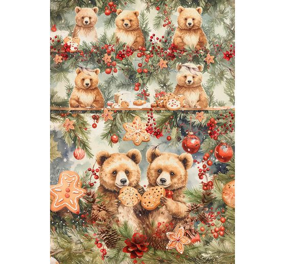 Słomkowa jedwab z motywem asortyment "Cosy Christmas", zestaw 8 sztuk