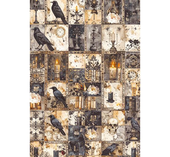 Motif straw silk assortment "Dark Akademia", set of 8