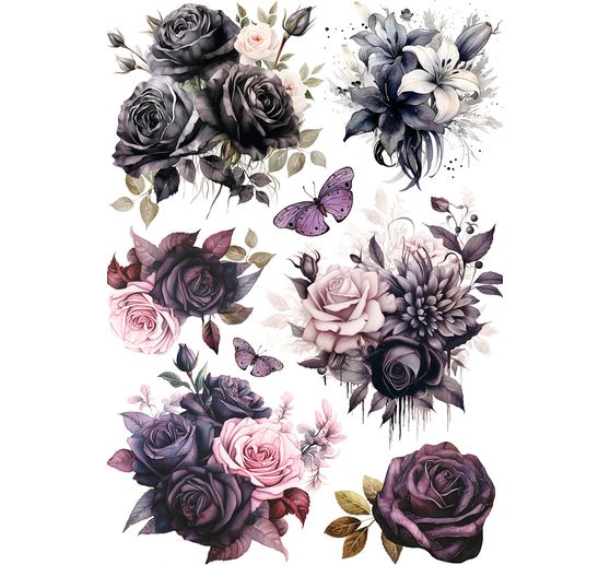 Motif straw silk assortment "Dark Akademia", set of 8