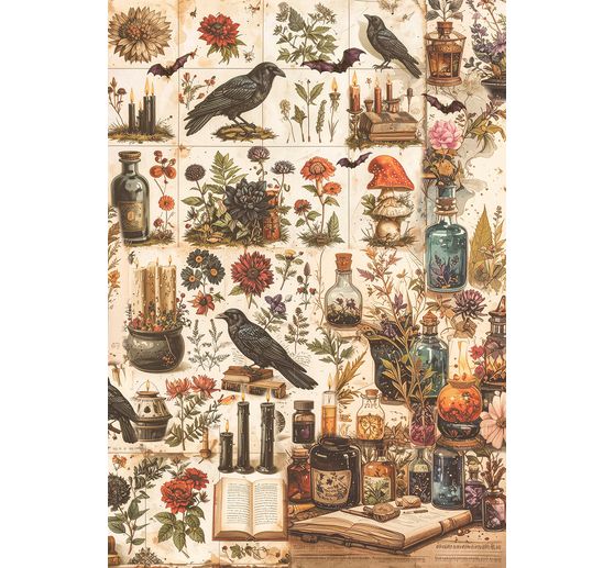 Motif straw silk assortment "Dark Akademia", set of 8