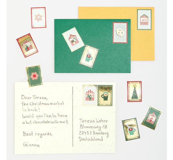 Rolka naklejek "Świąteczne znaczki pocztowe"