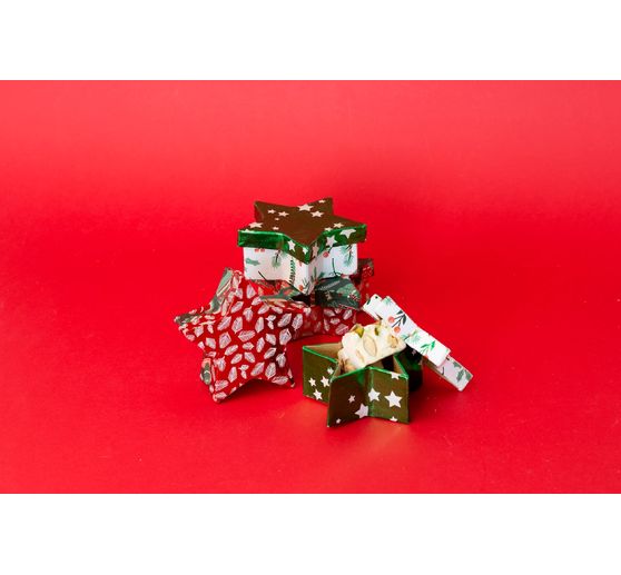 Pudełka z gwiazdkami, zestaw 2, papier-mache