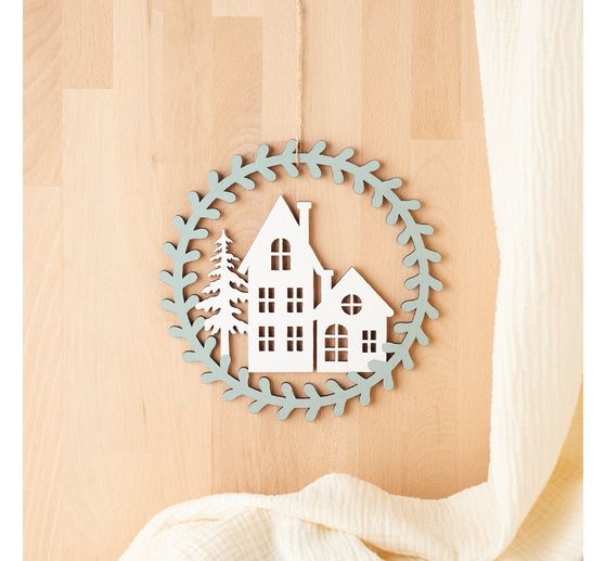 Drewniany wieniec VBS "Domy"