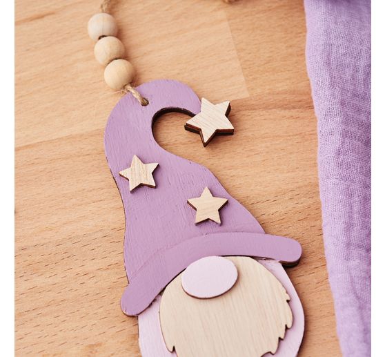 VBS Wooden decoration pendant "Gnome and snowman", set of 2