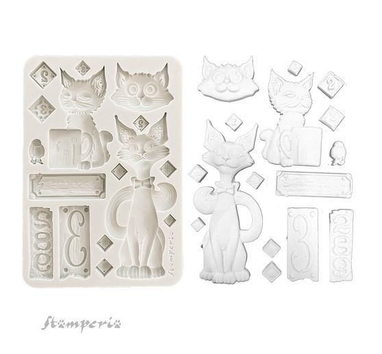 Silicone mould A5 "Furry Friends - Cats"