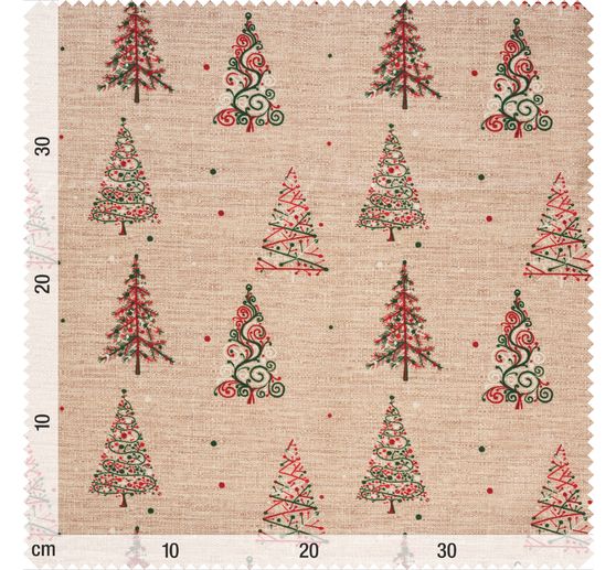 Tkanina bawełniana "Choinki", pokryty akrylem