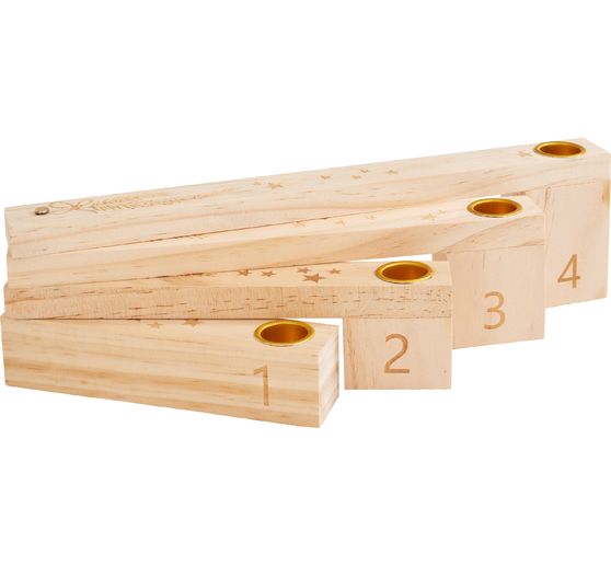 Wooden Advent candle holder, fanned