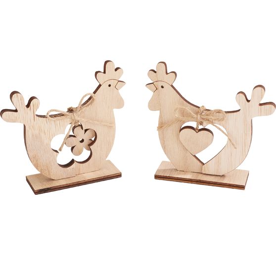 VBS Drewniany model do składania "Kurczaki", zestaw 2 szt.