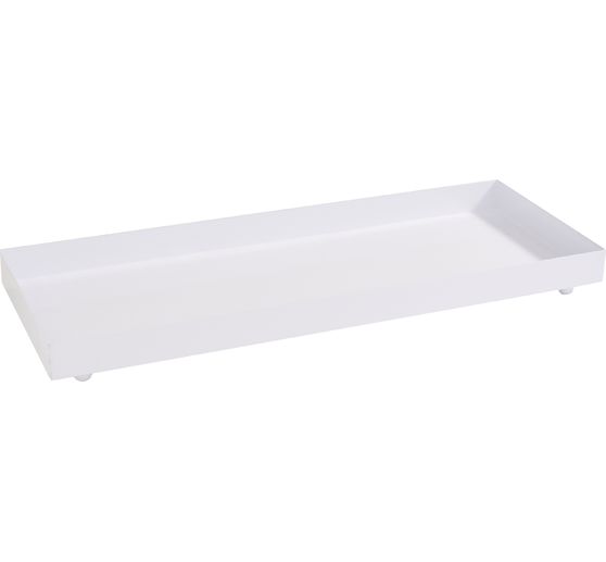Metal tray, rectangular, set of 2, white
