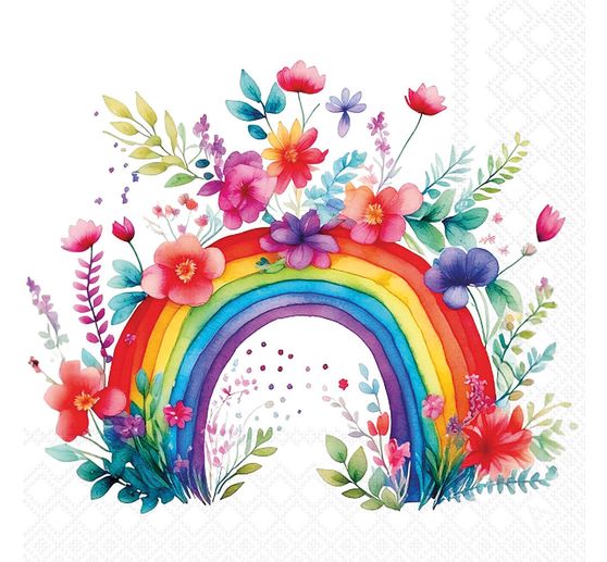 Serwetka "Rainbow with Flowers"