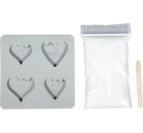 Silicone casting mould set decoration pendant "Love", 4 motifs