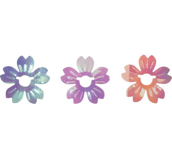 Elementy dekoracyjne z cekin&oacute;w "Kwiaty"