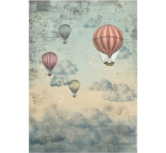 Motyw papier ryżowy "Voyages Fantastiques - Air Balloons"