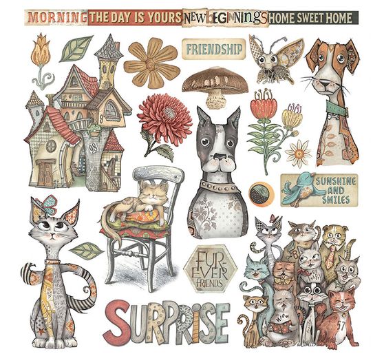 Rub On asortyment "Furry Friends"