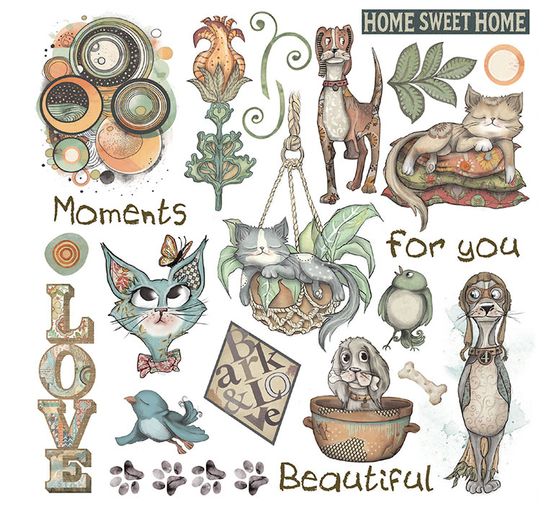 Rub On asortyment "Furry Friends"