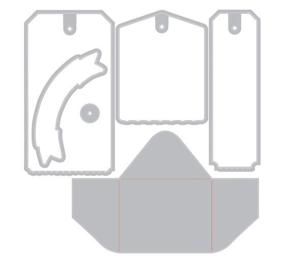 Sizzix Framelits Wykrojnik do papieru i Clear Stamps "Tag It by 49 & Market"