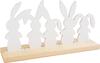 Wooden decoration "Rabbit family on plinth"